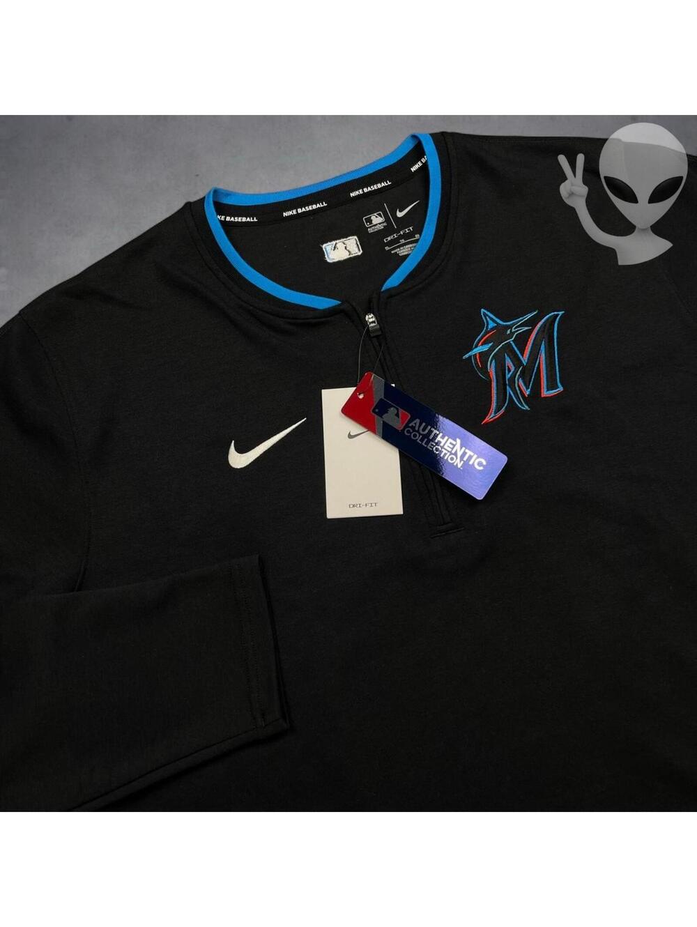 Nike Miami Marlons MLB Long Sleeve Quarterzip Shirt XL NWT - Picture 3 of 7